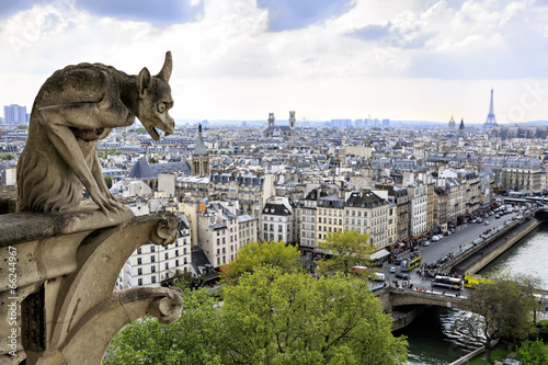 Notre Dame of Paris: Famous Chimera overlooking the city
