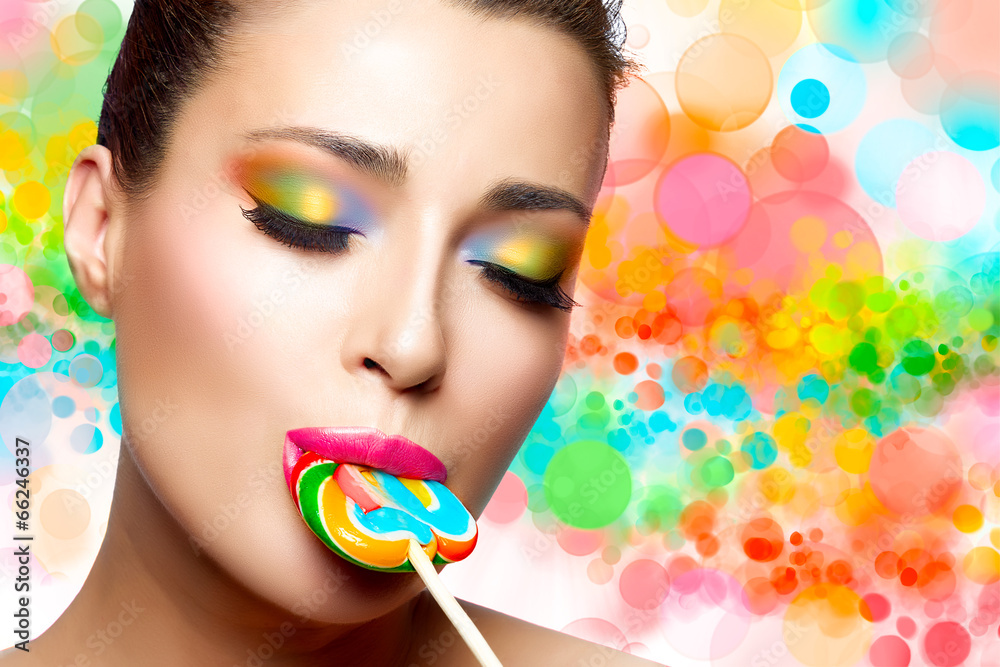 Fototapeta premium Sweet Pleasure. Colorful Makeup