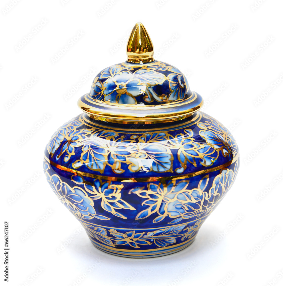 Benjarong porcelain on White background Benjarong porcelain on White background