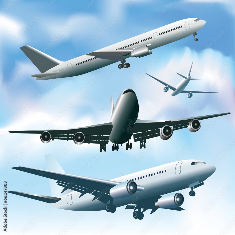 Obraz premium Passenger airplanes