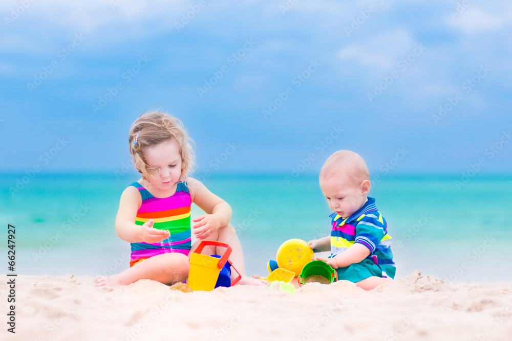 Kids playing on the beach