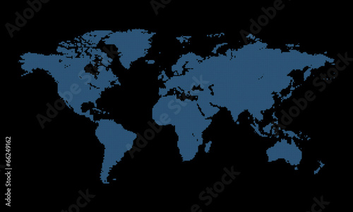 Weltkarte gepunktet