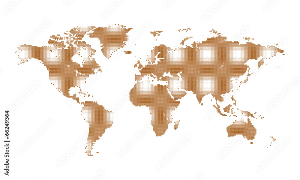 Weltkarte gepunktet