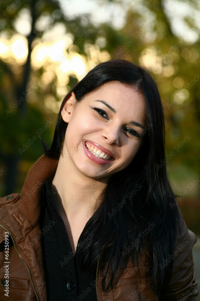 Portrait of a beautiful girl in the city park toned Portrait of a beautiful girl in the city park toned