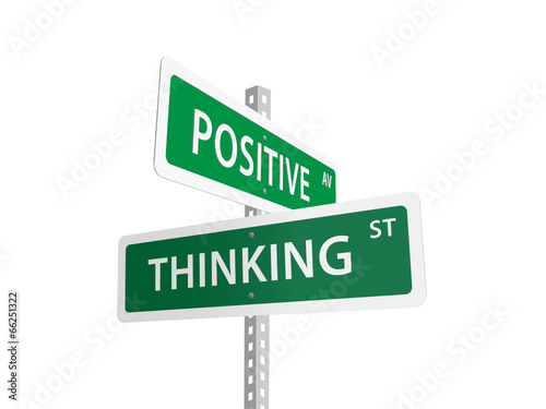 POSITIVE THINKING street signs (signpost icons depression)
