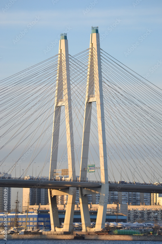 Naklejka premium Cable-Stayed Bridge in St.Petersburg