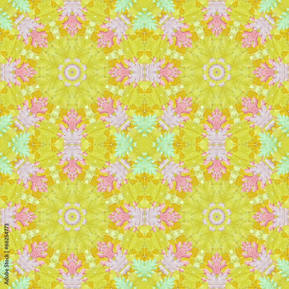 Seamless pattern with colorful leaves