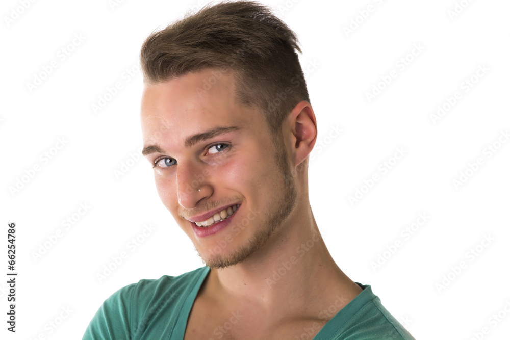 Obraz premium Attractive blond, blue eyed young man smiling