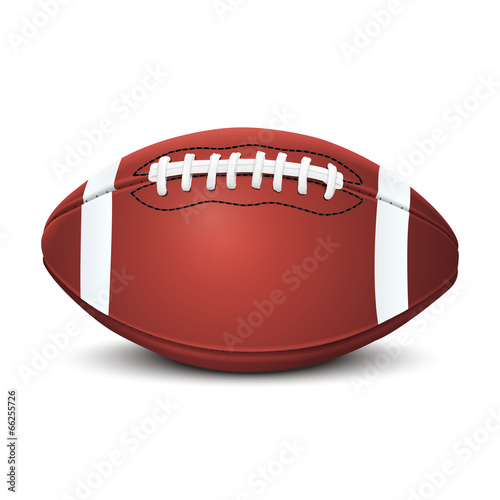 Realistic american football ball isolated on white background