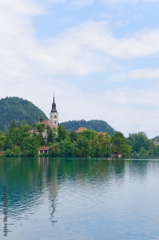 The Lake Bled and Julian Alps in Slovenia