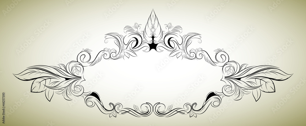 Vector floral frame in a classical style