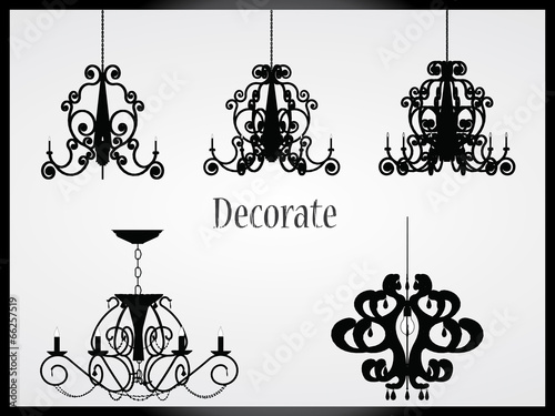 Lamps and chandeliers vector