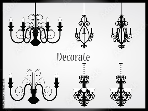 Lamps and chandeliers vector