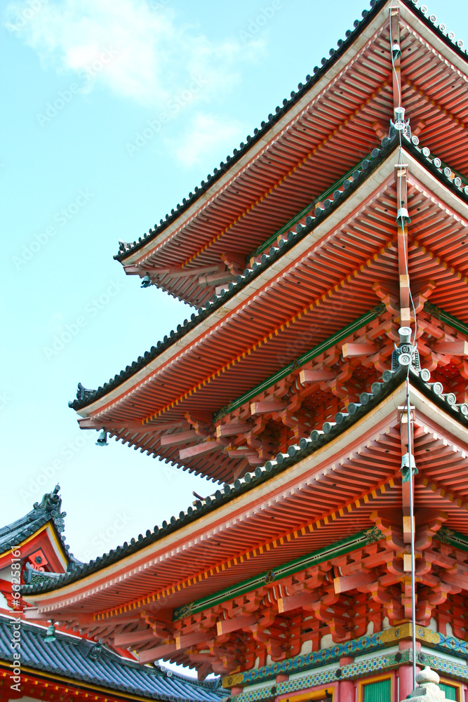 Traditional Japanese style roof at Japanese temple