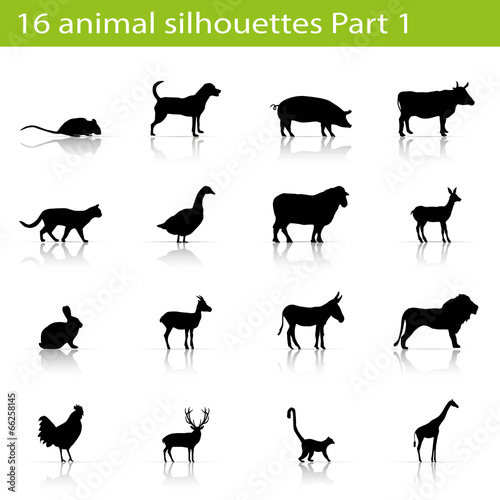 16 animal silhouettes Part 1