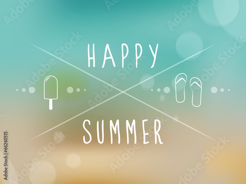 Happy summer. Blurred background