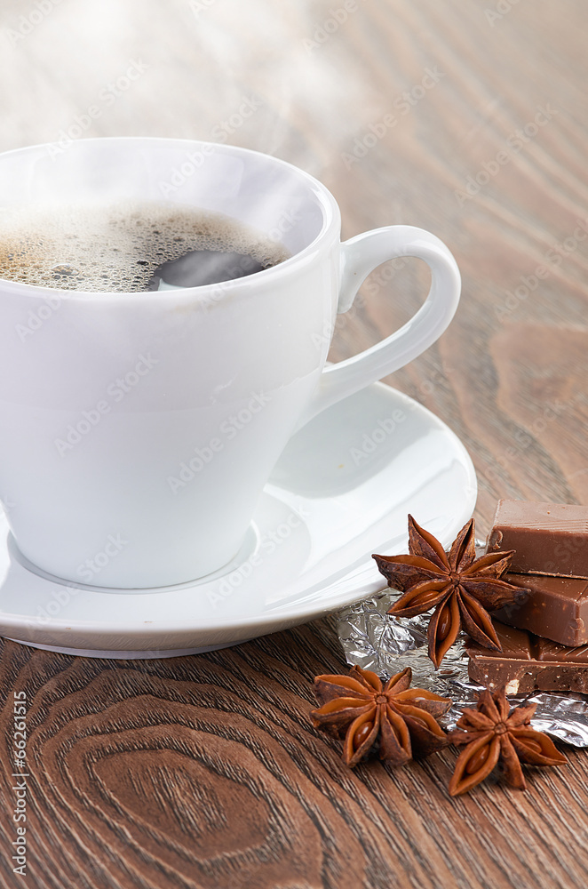 coffee with chocolate and dry breakfast coffee with chocolate and dry breakfast