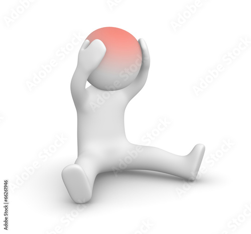 3d man with head ache