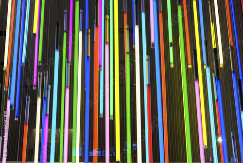 colorful neon bulbs in abstract arrangemet