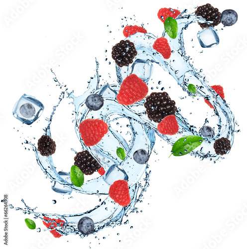 Fresh berries with water sp...