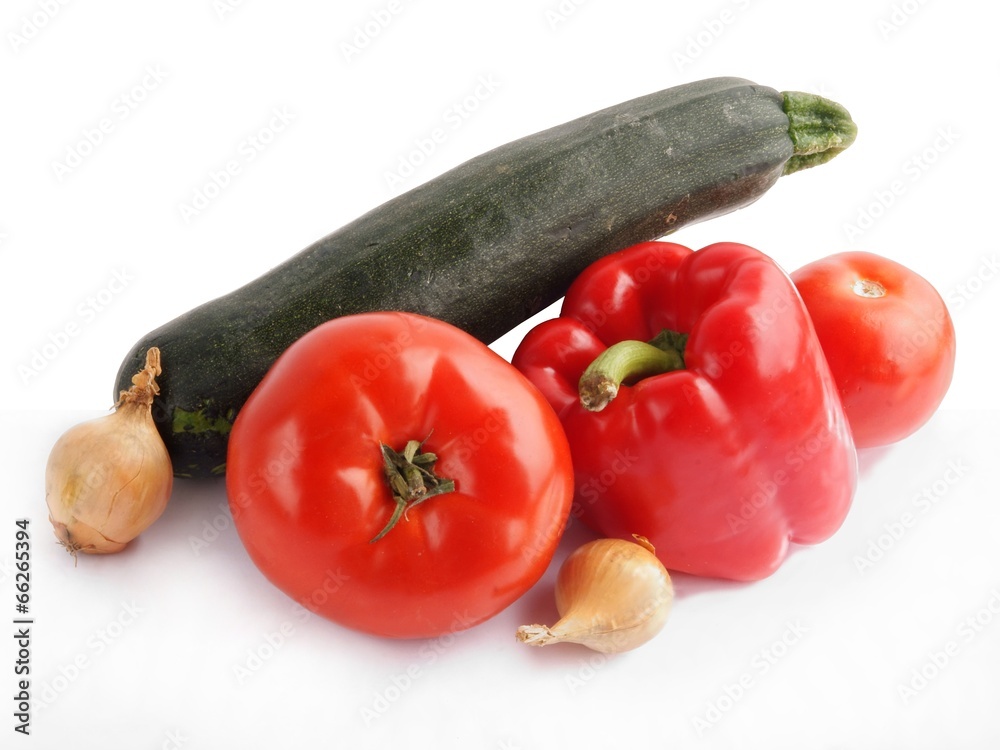 green and red vegetables