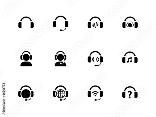 Headphones icons on white background.