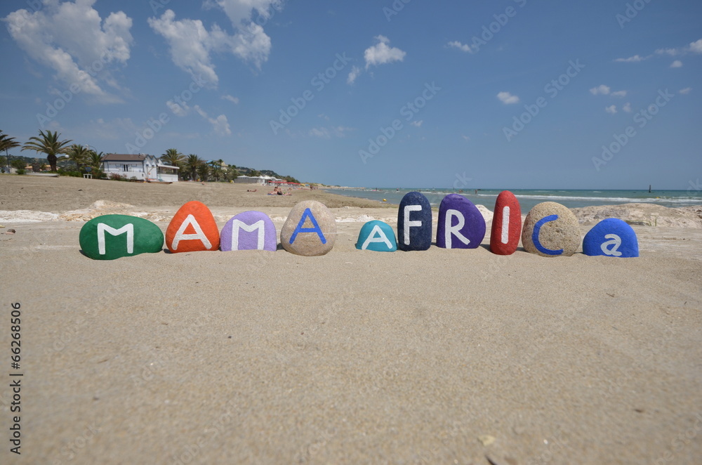 Mama Africa, love Africa concept on stones