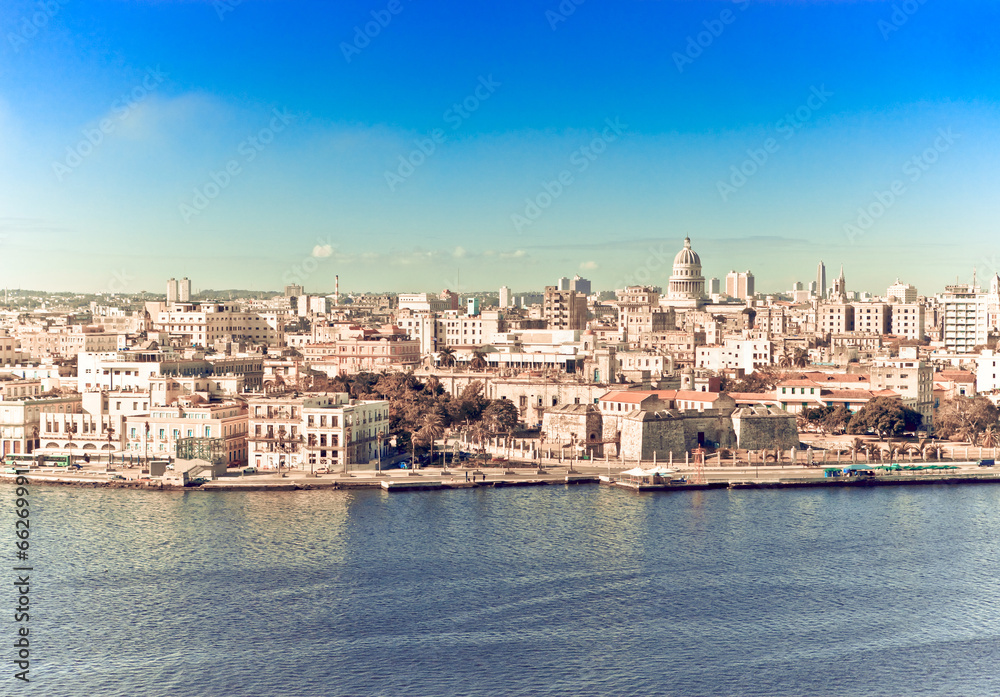 Havana. View of the old city,with a retro effect
