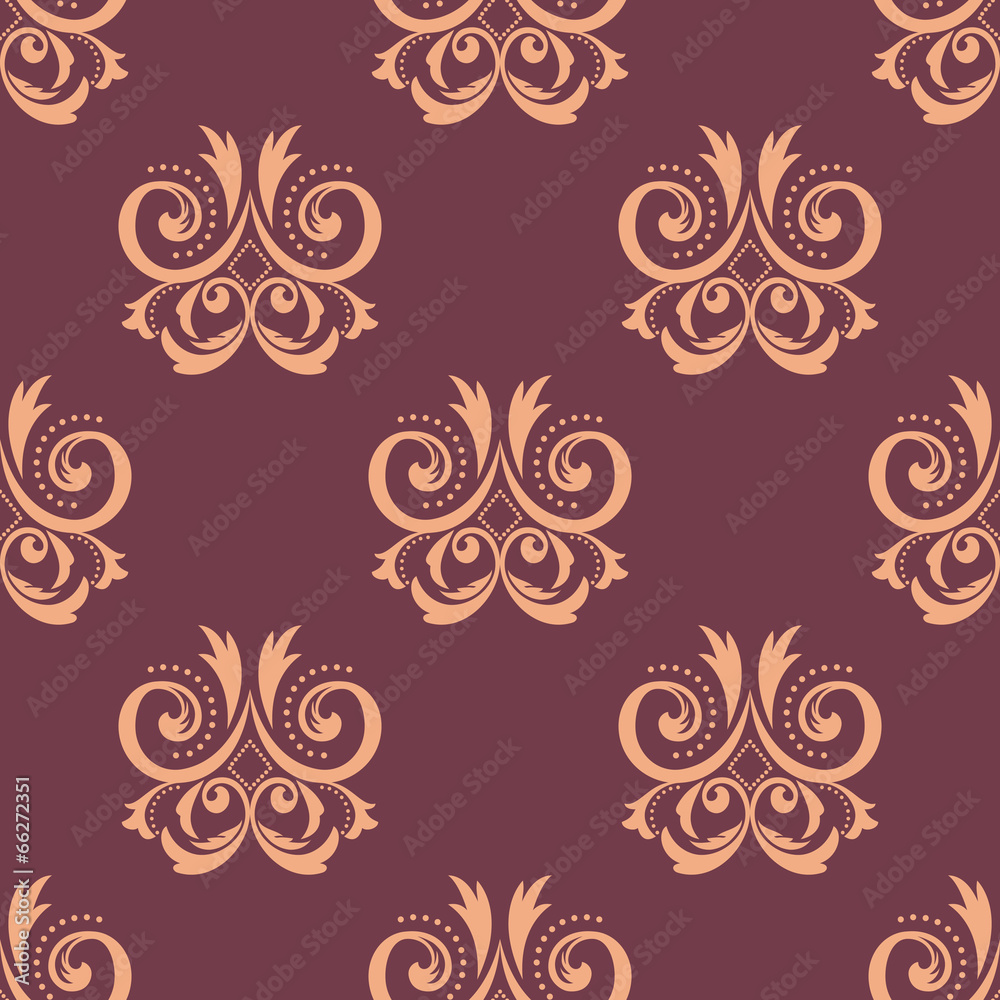 Purple and pink seamless floral pattern