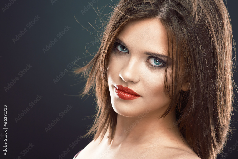 Face portrait of beautiful woman.