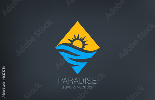 Travel vector logo design. Rhombus shape creative
