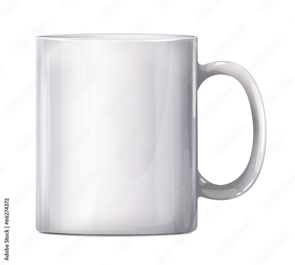 Isolated Vector Realistic White Big Mug Isolated Vector Realistic White Big Mug