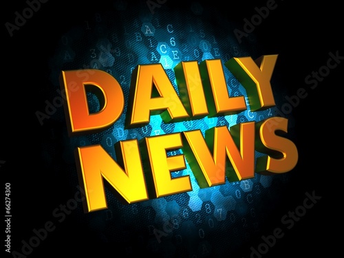 Konstfotografi Daily News - Gold 3D Words.