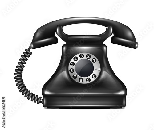 Isolated Realistic Vector Retro Telephone