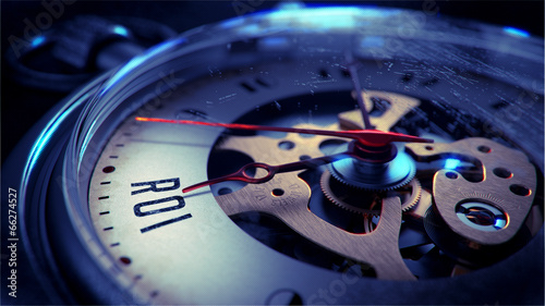 Фотография ROI on Pocket Watch Face. Time Concept.