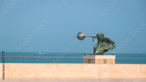 Harnessing the World sculpture , Katara Doha, Qatar photo