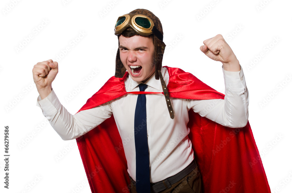 Funny hero isolated on the white
