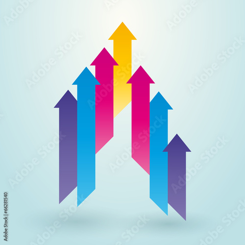 colored arrow pointing upwards
