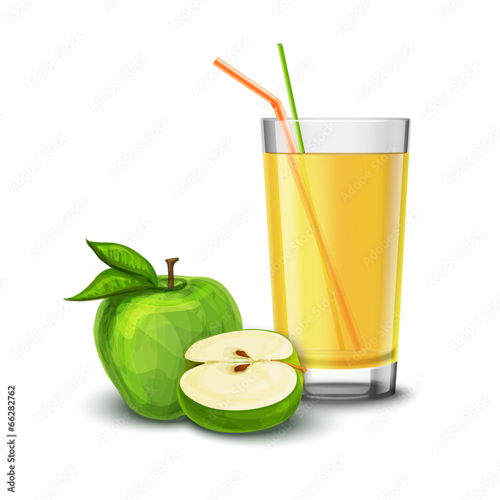 Fototapeta premium Apple juice glass