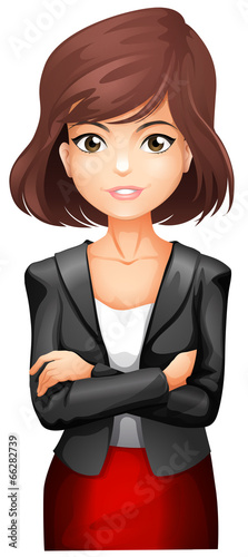 A lady wearing a black blazer