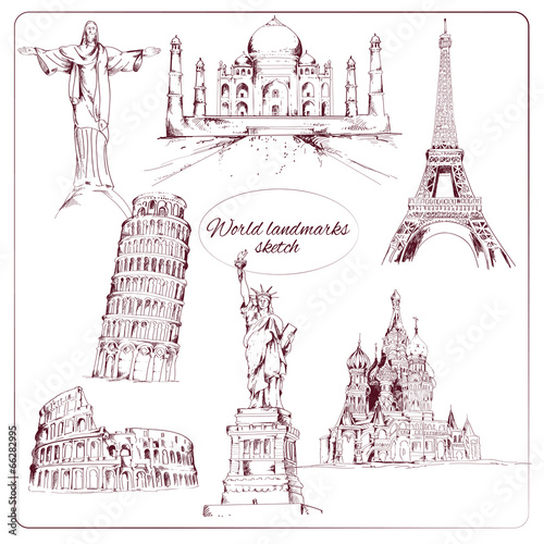 World landmark sketch