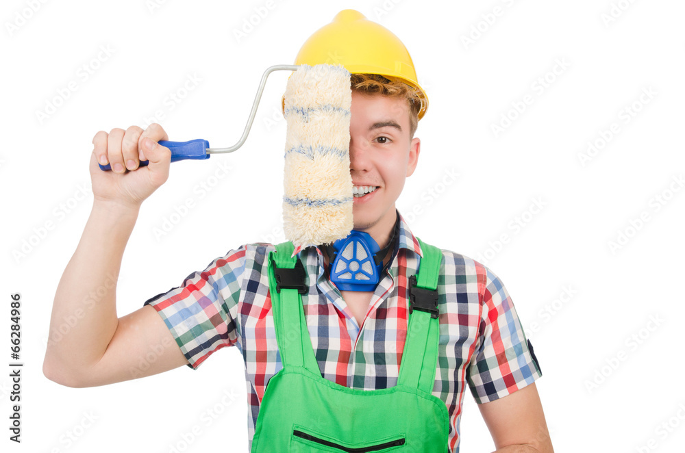 Funny painter isolated on white Funny painter isolated on white