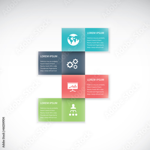 Square box business infographic option vector flat timeline