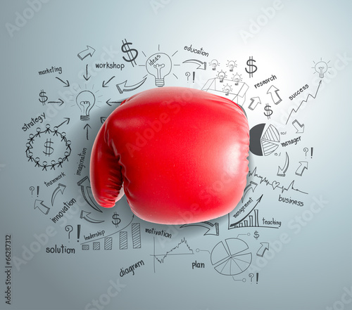 Business fighting idea concept