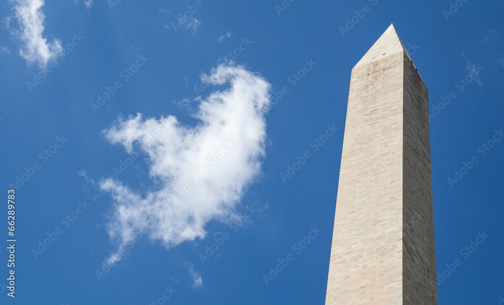 The big Obelisk with the blue sky background, Washington monumen