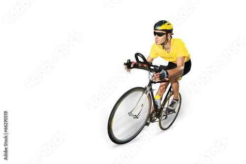 Fototapeta Naklejka Na Ścianę i Meble -  Male cyclist riding a bike