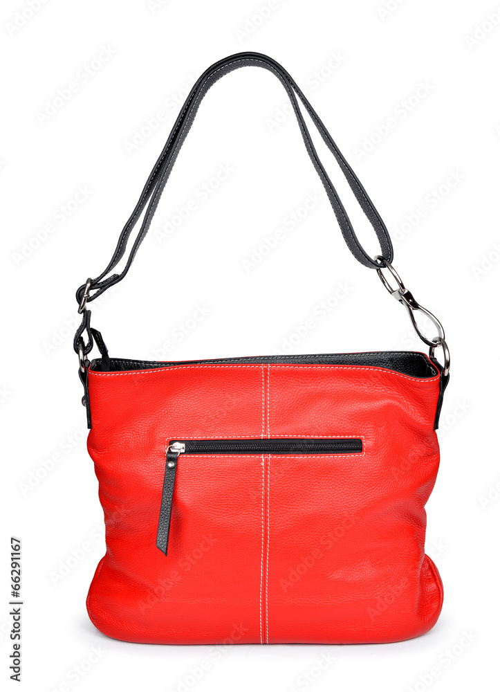 Red handbag isolated on white background