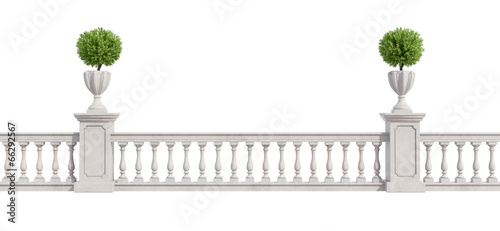 Fotografie, Obraz Classic balustrade isolated on white