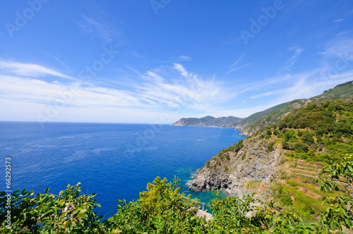 Landscape of the Italian Riviera in summer