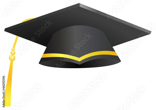 Vector format of academy graduation hat with tassel